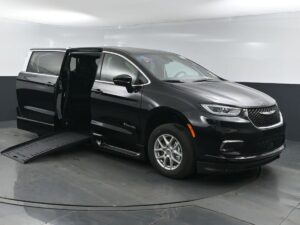 Black Chrysler Pacifica with BraunAbility Side Entry Automatic Fold Out conversion