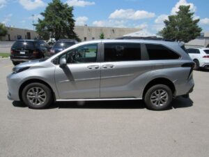 Silver Toyota Sienna with Driverge Rear Entry Manual Fold Out conversion