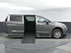 Grey Chrysler Pacifica with BraunAbility Side Entry Automatic In Floor conversion