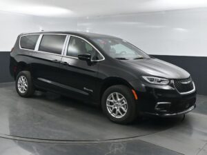 Black Chrysler Pacifica with BraunAbility Rear Entry Manual Fold Out conversion