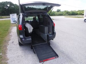 Grey Toyota Sienna with Freedom Motors Rear Entry Automatic Fold Out conversion