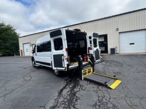 White Ram ProMaster with Driverge Rear Entry Automatic Fold Out conversion
