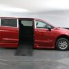 Red Chrysler Pacifica with BraunAbility Side Entry Automatic Fold Out conversion