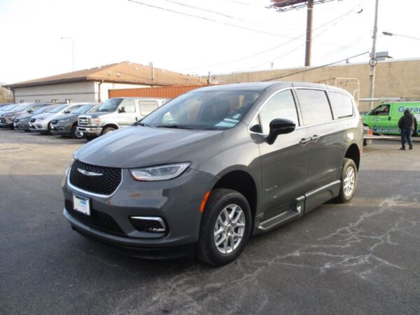 Grey Chrysler Pacifica with BraunAbility Side Entry Automatic Fold Out conversion