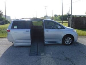 Blue Toyota Sienna with BraunAbility Side Entry Automatic Fold Out conversion