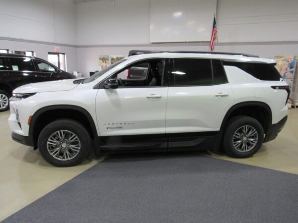 White Chevrolet Traverse with BraunAbility Side Entry Automatic In Floor conversion