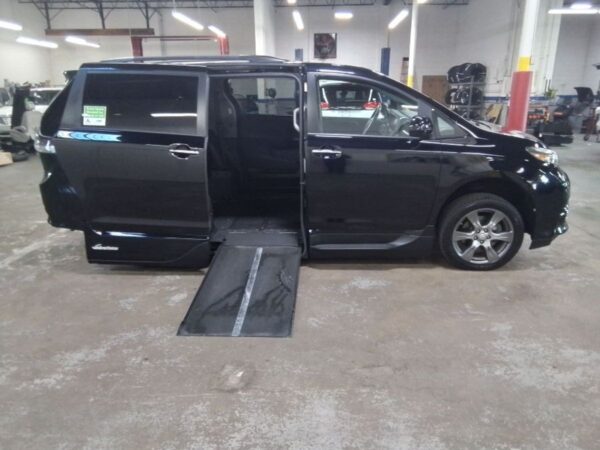 Black Toyota Sienna with Vantage Mobility Side Entry Automatic In Floor conversion