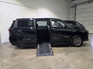 Black Toyota Sienna with BraunAbility Side Entry Automatic Fold Out conversion