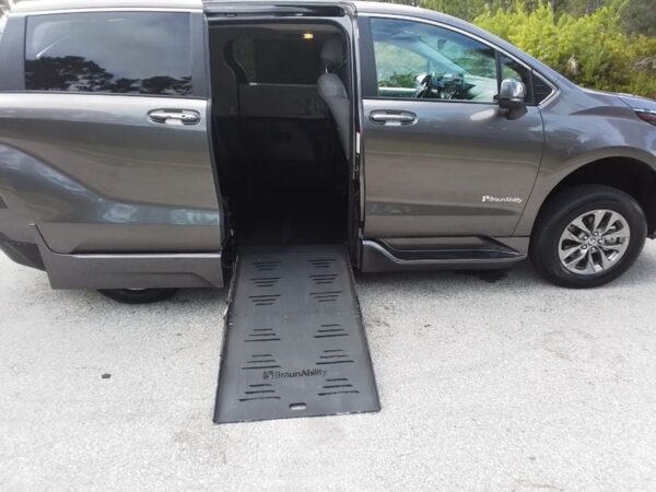 Grey Toyota Sienna with BraunAbility Side Entry Automatic Fold Out conversion