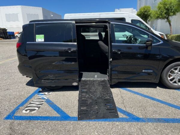 Black Chrysler Pacifica with Driverge Side Entry Automatic Fold Out conversion