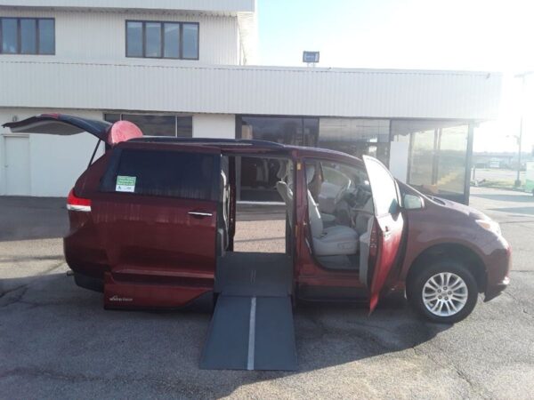 Red Toyota Sienna with Vantage Mobility Side Entry Automatic In Floor conversion