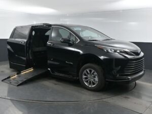 Black Toyota Sienna with BraunAbility Side Entry Automatic Fold Out conversion