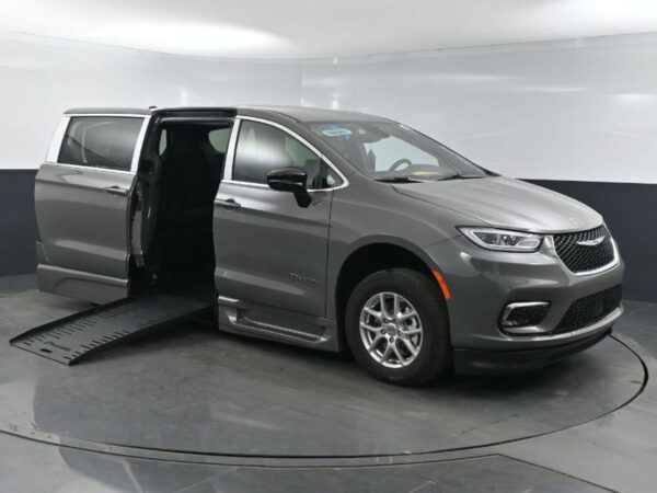 Grey Chrysler Pacifica with BraunAbility Side Entry Automatic Fold Out conversion