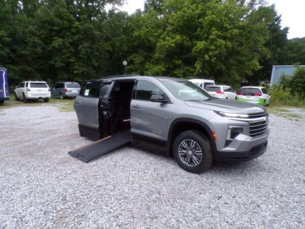Grey Chevrolet Traverse with BraunAbility Side Entry Automatic In Floor conversion