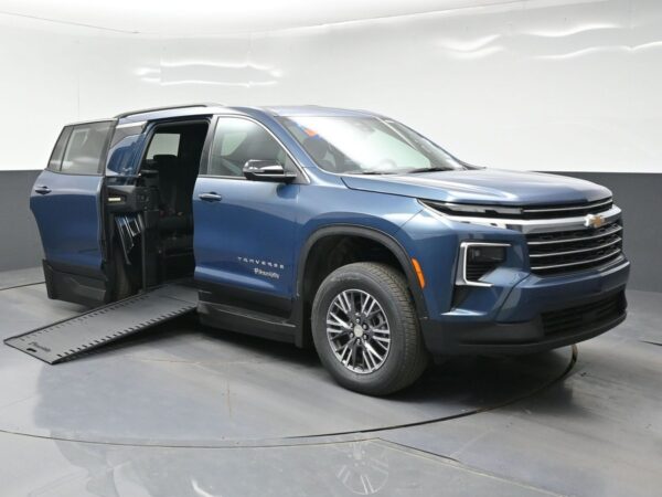 Blue Chevrolet Traverse with BraunAbility Side Entry Automatic In Floor conversion