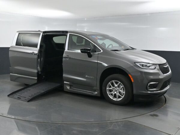 Grey Chrysler Pacifica with BraunAbility Side Entry Automatic Fold Out conversion