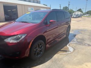 Red Chrysler Pacifica with Vantage Mobility Side Entry Automatic In Floor conversion