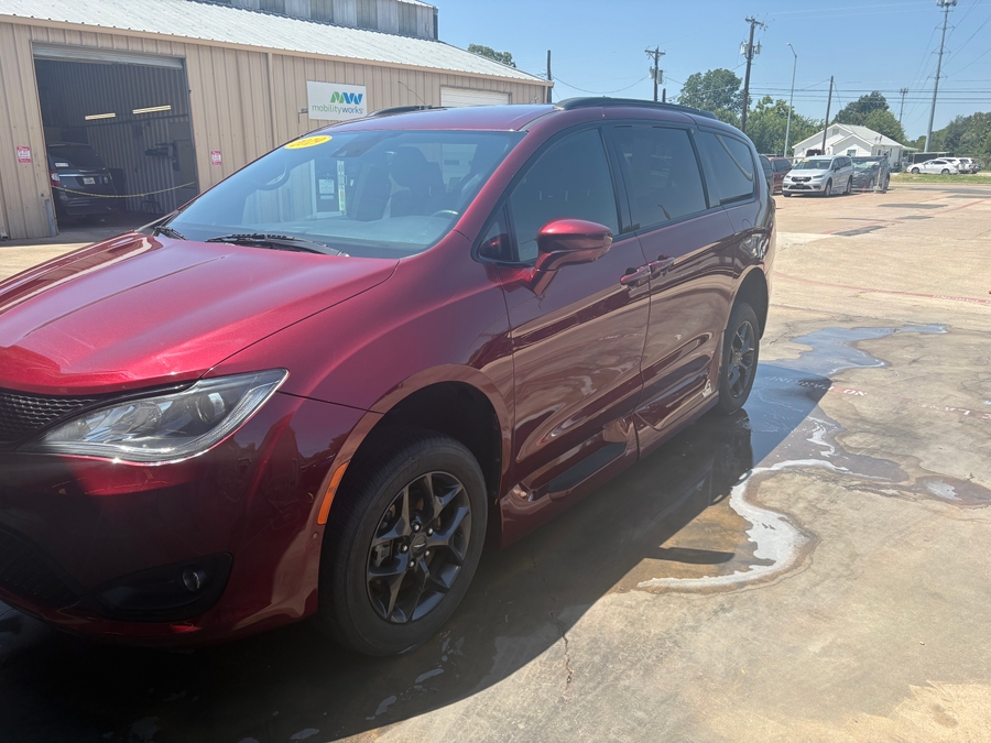 Red Chrysler Pacifica with Vantage Mobility Side Entry Automatic In Floor conversion