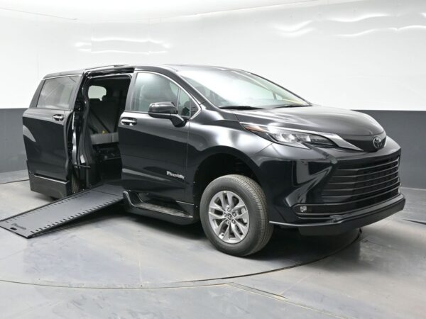 Black Toyota Sienna with BraunAbility Side Entry Automatic In Floor conversion