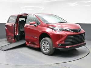 Red Toyota Sienna with BraunAbility Side Entry Automatic In Floor conversion