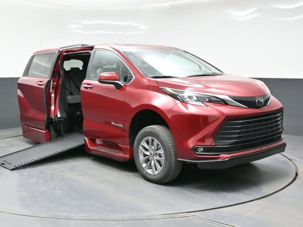 Red Toyota Sienna with BraunAbility Side Entry Automatic In Floor conversion