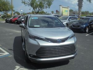 Silver Toyota Sienna with BraunAbility Side Entry Automatic Fold Out conversion