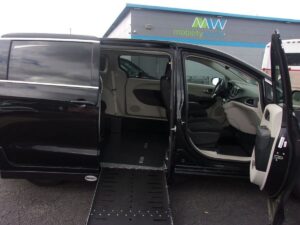 Black Chrysler Voyager with Driverge Side Entry Automatic Fold Out conversion