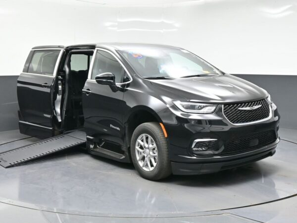 Black Chrysler Pacifica with BraunAbility Side Entry Automatic In Floor conversion