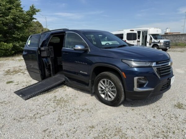Blue Chevrolet Traverse with BraunAbility Side Entry Automatic In Floor conversion