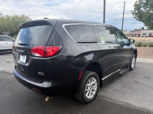 Black Chrysler Voyager with BraunAbility Side Entry Automatic Fold Out conversion