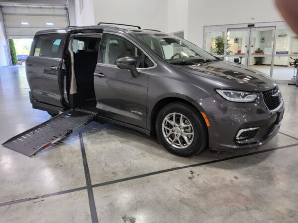 Grey Chrysler Pacifica with Driverge Side Entry Automatic Fold Out conversion