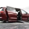 Red Chrysler Voyager with BraunAbility Side Entry Automatic Fold Out conversion