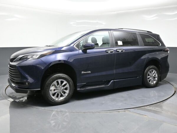 Blue Toyota Sienna with BraunAbility Side Entry Automatic Fold Out conversion