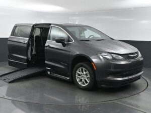 Grey Chrysler Voyager with BraunAbility Side Entry Automatic Fold Out conversion