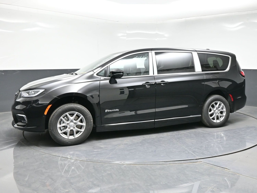 Black Chrysler Pacifica with BraunAbility Side Entry Automatic Fold Out conversion
