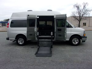 Silver Chevrolet Express with BraunAbility N/A N/A N/A conversion