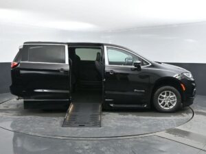 Black Chrysler Pacifica with BraunAbility Side Entry Automatic Fold Out conversion