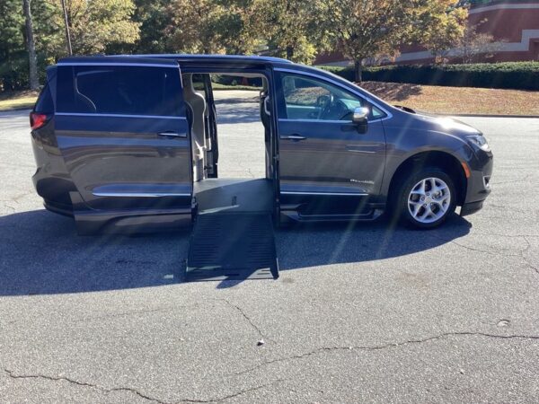 Grey Chrysler Pacifica with BraunAbility Side Entry Automatic Fold Out conversion