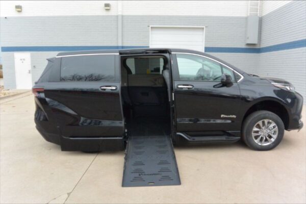 Black Toyota Sienna with BraunAbility Side Entry Automatic Fold Out conversion