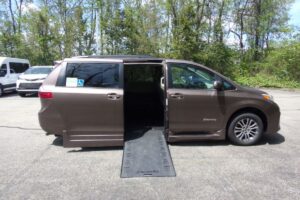 Brown Toyota Sienna with BraunAbility Side Entry Automatic In Floor conversion