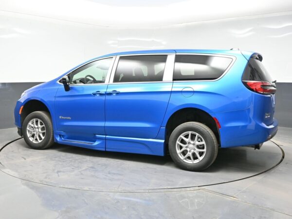 Blue Chrysler Pacifica with BraunAbility Side Entry Automatic Fold Out conversion