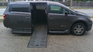 Grey Honda Odyssey with BraunAbility Side Entry Automatic Fold Out conversion