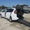 White Chrysler Pacifica with BraunAbility Rear Entry Manual Fold Out conversion