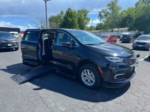 Black Chrysler Pacifica with BraunAbility Side Entry Automatic Fold Out conversion