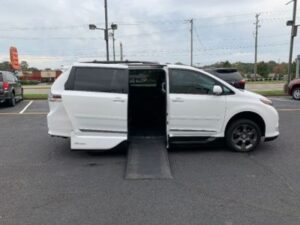 White Toyota Sienna with Vantage Mobility Side Entry Automatic In Floor conversion