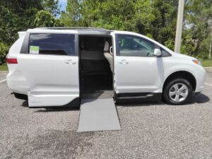 White Toyota Sienna with Vantage Mobility Side Entry Automatic In Floor conversion