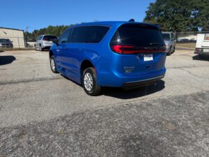 Blue Chrysler Pacifica with BraunAbility Side Entry Automatic Fold Out conversion