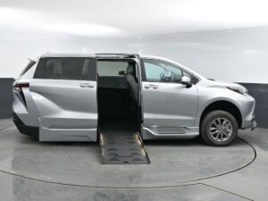 Silver Toyota Sienna with BraunAbility Side Entry Automatic Fold Out conversion