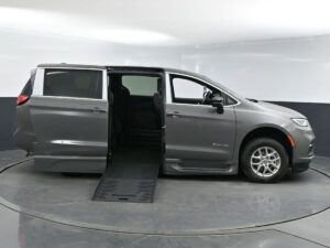 Grey Chrysler Pacifica with BraunAbility Side Entry Automatic Fold Out conversion