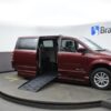 Red Dodge Grand Caravan with BraunAbility Side Entry Automatic Fold Out conversion